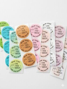 3/$15 50 Thank You Stickers 2" Round Review Labels Small Business "Please Rate"